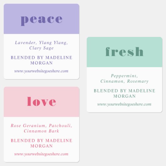 Eenvoudige, minimalistische Paarse groene roze eth Labels (Groep)