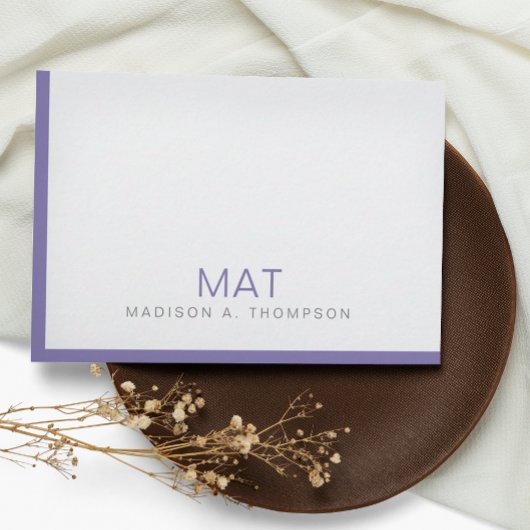 Eenvoudige minimalistische Paarse lavendel profess Notitiekaartje