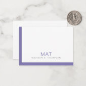 Eenvoudige minimalistische Paarse lavendel profess Notitiekaartje (Voorkant / Achterkant in situ)