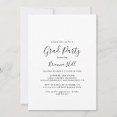 Eenvoudige minimalistische partij bij het Afstudee Kaart (Voorkant)