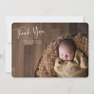Eenvoudige Minimalistische Pasgeboren Baby Foto Ho Bedankkaart