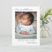 Eenvoudige minimalistische pasgeboren fotostermen  aankondiging (Staand voorkant)