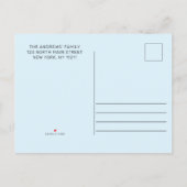 Eenvoudige  minimalistische Pastel Blue Key Bewege Aankondigingskaart (Achterkant)