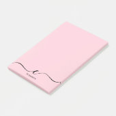 Eenvoudige minimalistische pastel roze aangepaste  post-it® notes (Schuin)