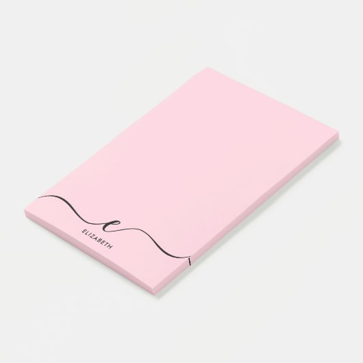 Eenvoudige minimalistische pastel roze aangepaste  post-it® notes (Schuin)