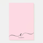Eenvoudige minimalistische pastel roze aangepaste  post-it® notes (Voorkant)