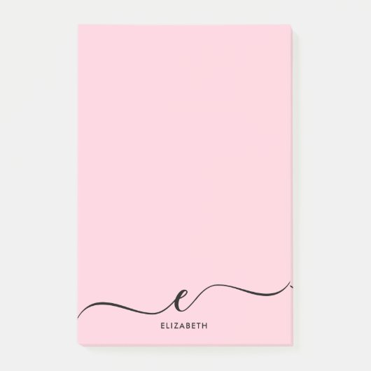 Eenvoudige minimalistische pastel roze aangepaste  post-it® notes (Voorkant)