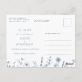 Eenvoudige minimalistische Periwinkle Floral Bewaa Briefkaart (Achterkant)