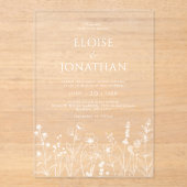 Eenvoudige minimalistische Periwinkle Wildflower b Acryl Uitnodigingen (Voorkant)