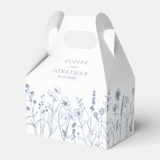 Eenvoudige minimalistische Periwinkle Wildflower b Bedankdoosjes (Achterkant)