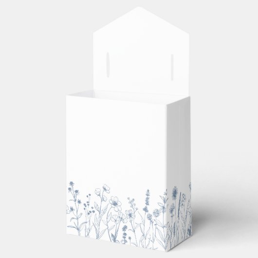 Eenvoudige minimalistische Periwinkle Wildflower b Bedankdoosjes (Geopend)