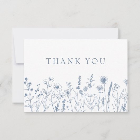 Eenvoudige minimalistische Periwinkle Wildflower b Bedankkaart (Voorkant)