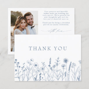 Eenvoudige minimalistische Periwinkle Wildflower b Bedankkaart