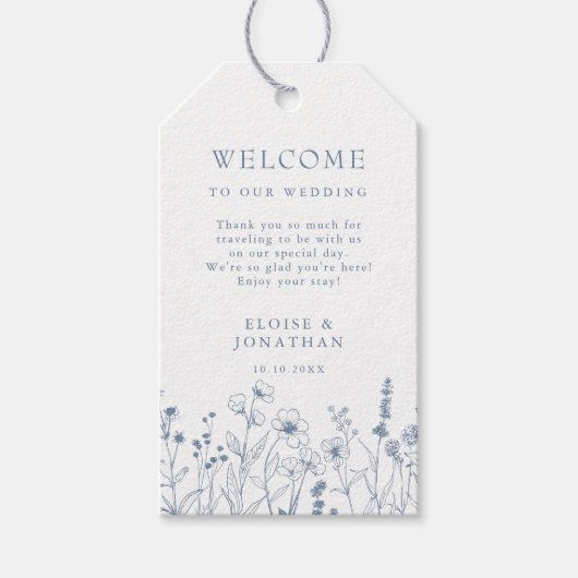 Eenvoudige minimalistische Periwinkle Wildflower b Cadeaulabel (Voorkant)