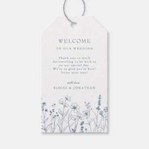 Eenvoudige minimalistische Periwinkle Wildflower b Cadeaulabel