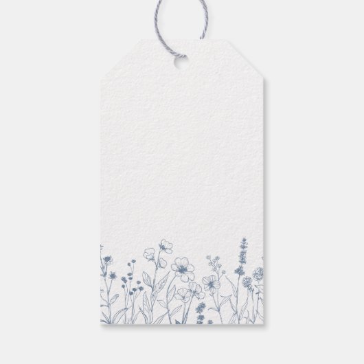 Eenvoudige minimalistische Periwinkle Wildflower b Cadeaulabel (Achterkant)
