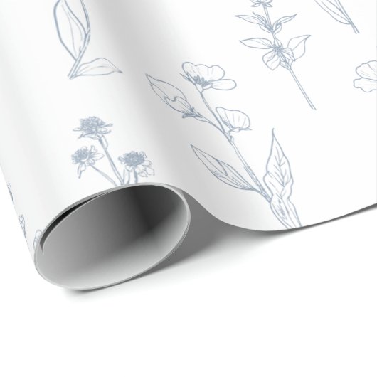 Eenvoudige minimalistische Periwinkle Wildflower b Cadeaupapier (Rol Hoek)