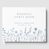 Eenvoudige minimalistische Periwinkle Wildflower b Gastenboek (Voorkant)