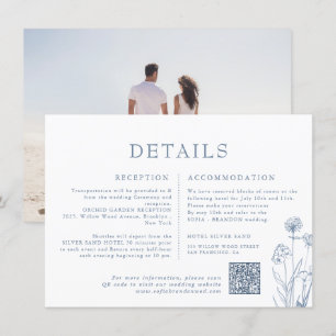 Eenvoudige minimalistische Periwinkle Wildflower b Informatiekaartje