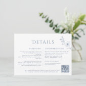 Eenvoudige minimalistische Periwinkle Wildflower b Informatiekaartje (Staand voorkant)