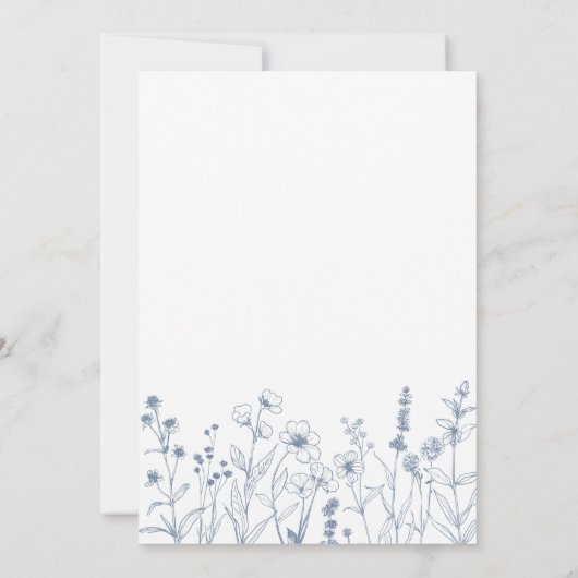 Eenvoudige minimalistische Periwinkle Wildflower b Kaart (Achterkant)