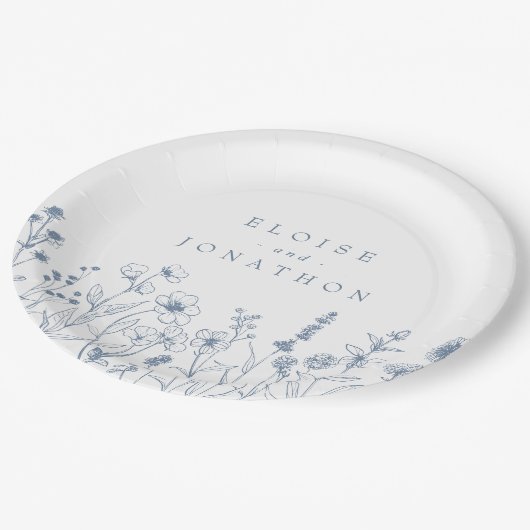 Eenvoudige minimalistische Periwinkle Wildflower b Papieren Bordje (Gekanteld)