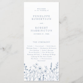 Eenvoudige minimalistische Periwinkle Wildflower b Programmakaart