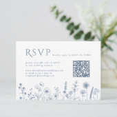 Eenvoudige minimalistische Periwinkle Wildflower b RSVP Kaartje (Staand voorkant)