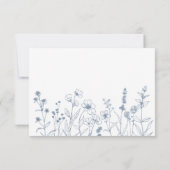 Eenvoudige minimalistische Periwinkle Wildflower b RSVP Kaartje (Achterkant)