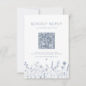 Eenvoudige minimalistische Periwinkle Wildflower b RSVP Kaartje (Voorkant)