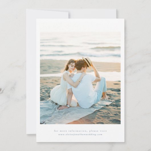 Eenvoudige minimalistische Periwinkle Wildflower b Save The Date (Achterkant)