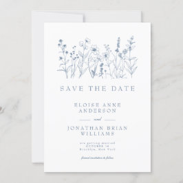 Eenvoudige minimalistische Periwinkle Wildflower b Save The Date