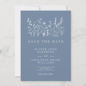 Eenvoudige minimalistische Periwinkle Wildflower b Save The Date (Voorkant)