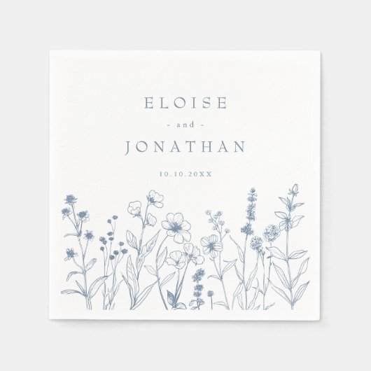 Eenvoudige minimalistische Periwinkle Wildflower b Servet (Voorkant)