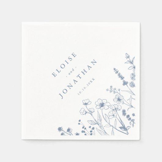 Eenvoudige minimalistische Periwinkle Wildflower b Servet (Voorkant)