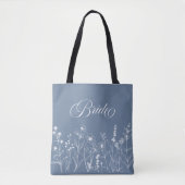 Eenvoudige minimalistische Periwinkle Wildflower b Tote Bag (Voorkant)