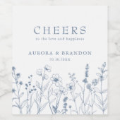 Eenvoudige minimalistische Periwinkle Wildflower b Wijn Etiket (Enkel label)