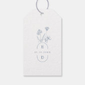 Eenvoudige minimalistische Periwinkle Wildflower D Cadeaulabel (Achterkant)
