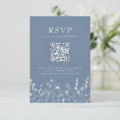 Eenvoudige minimalistische Periwinkle Wildflower Q RSVP Kaartje (Staand voorkant)
