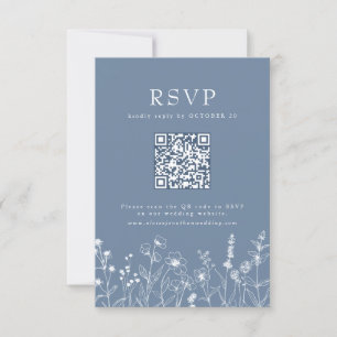 Eenvoudige minimalistische Periwinkle Wildflower Q RSVP Kaartje
