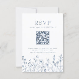 Eenvoudige minimalistische Periwinkle Wildflower Q RSVP Kaartje