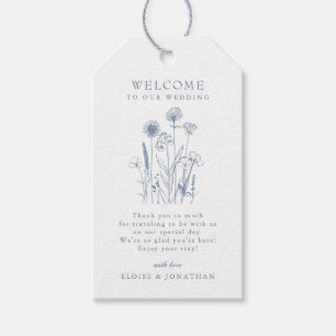 Eenvoudige minimalistische Periwinkle Wildflower W Cadeaulabel