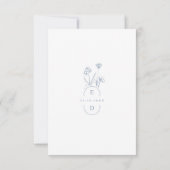 Eenvoudige minimalistische Periwinkle Wildflower W RSVP Kaartje (Achterkant)
