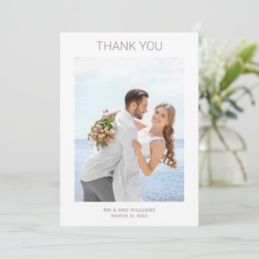 Eenvoudige minimalistische persoonlijke foto's met bedankkaart (Staand voorkant)