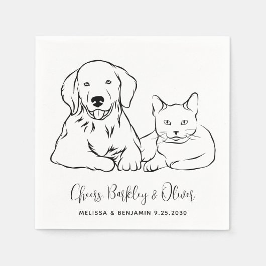 Eenvoudige minimalistische persoonlijke hondenwedu servet (Voorkant)