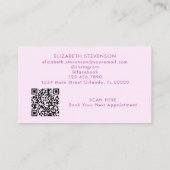 Eenvoudige minimalistische Pink Script Nail Artist Visitekaartje (Achterkant)