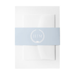 Eenvoudige Minimalistische Poederblauwe Monogram Uitnodigingen Wikkel