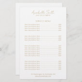 Eenvoudige minimalistische prijslijst met moderne  (Voorkant / Achterkant)