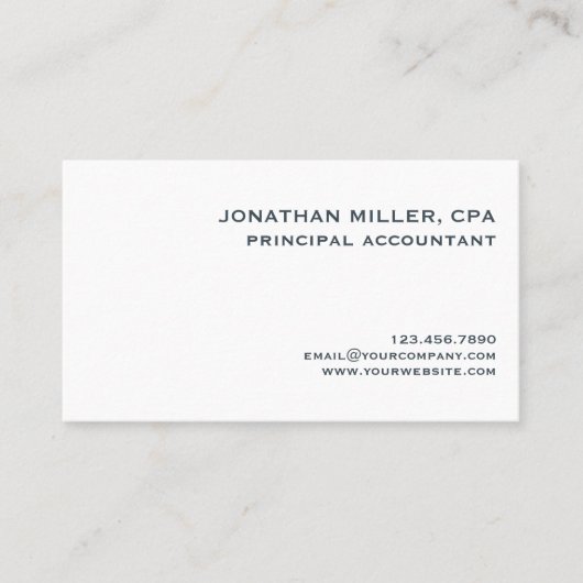 Eenvoudige minimalistische professional visitekaartje (Voorkant)