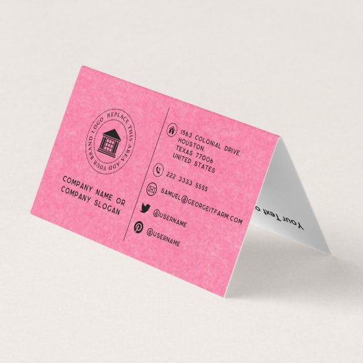 Eenvoudige minimalistische professionele map Aange Visitekaartje (Achterkant)